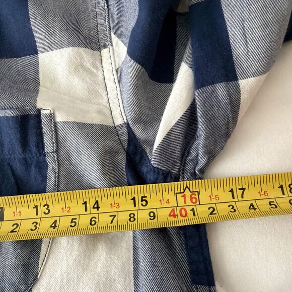 Abercrombie Boys Button Down Shirt Size 9/10 Blue White Plaid Cotton Long Sleeve - Picture 4 of 8